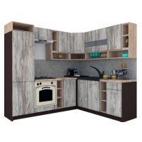 Bucatarie de Colt COSSY NEW DR. 200-230, Wenge / Decor K084